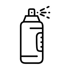 Hair spray bottle spraying product in minimalistic style  