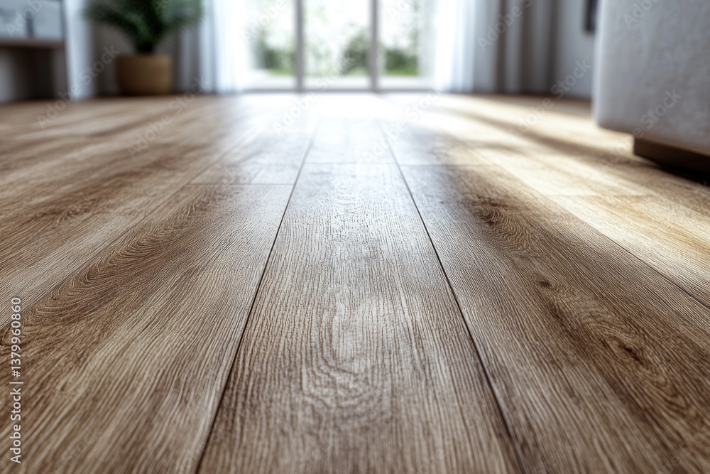 Poster close-up view of a light wood floor revealing intricate grain patterns and textures within a well-li