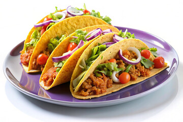 chicken and vegetable wrap on a plate on white background