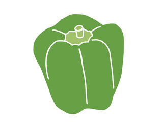 ピーマンの手描きイラスト