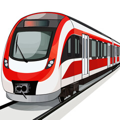 Modern train isolated on white background 