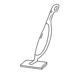 Vacuum cleaner hand drawn in doodle style. Vector line art illustration.