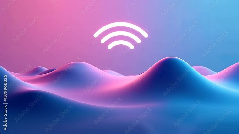 Aufkleber exploring the calming waves of abstract digital art with a hint of connectivity