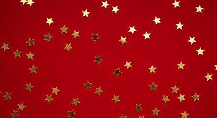 Crimson Night Sky Golden Stars On Red Scattered Gold Celestial Dust Red Velvet Starry Night A Million Golden Stars Crimson Canvas Of Stars AI Generated