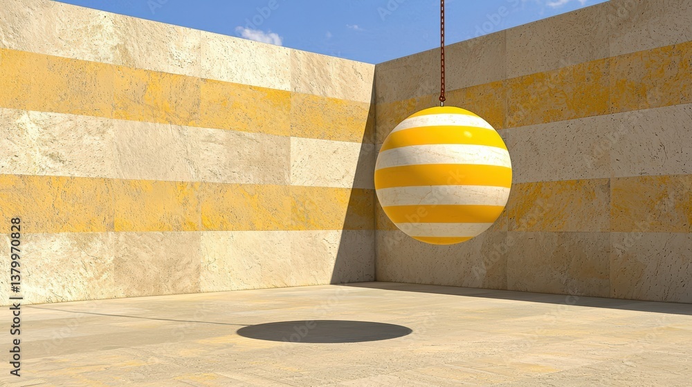 Poster pendulum experiment in dynamic gigapixel render scientific laboratory visual simulation indoor aesth