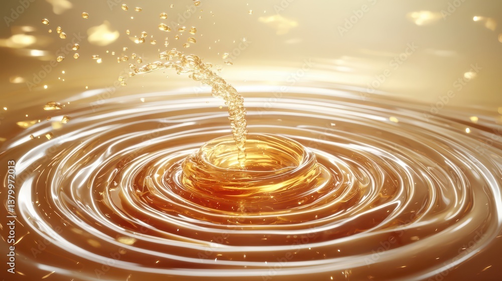 Poster captivating water splash action studio setting high-definition image golden liquid ripples dynamic v