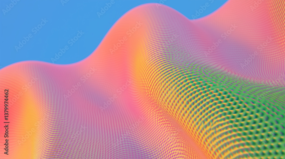 Poster Abstract Gradient Mesh: A mesmerizing display of vibrant colors and undulating forms creates a visually captivating abstract composition.