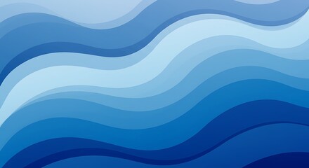 Fototapeta premium Serene Blue Undulations AI Generated