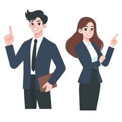 vector two businessmen giving index finger