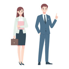 vector two businessmen giving index finger