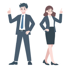 vector two businessmen giving index finger