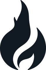 Fire icon vector silhouette