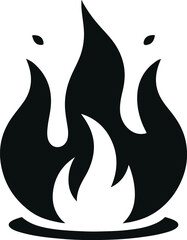 Fire icon vector silhouette