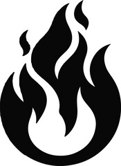 Fire icon vector silhouette