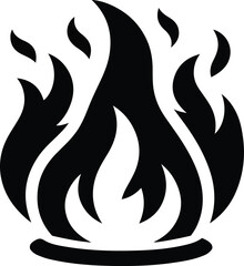 Fire icon vector silhouette