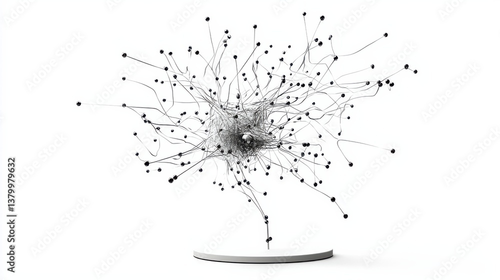 Aufkleber dynamic lineart representation of heisenberg's uncertainty principle digital art abstract environmen