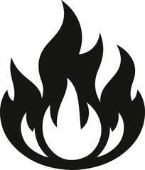 Fire icon vector silhouette