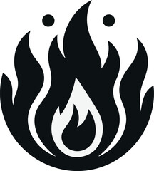 Fire icon vector silhouette
