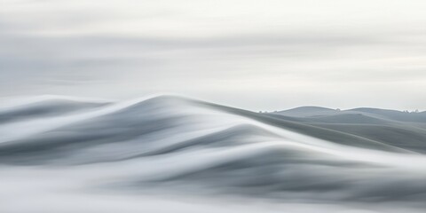 Obraz premium Illustration of Soft Focus Landscape of Rolling Hills 