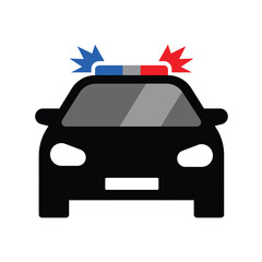 Police car icon. Vector icon isolated on white background