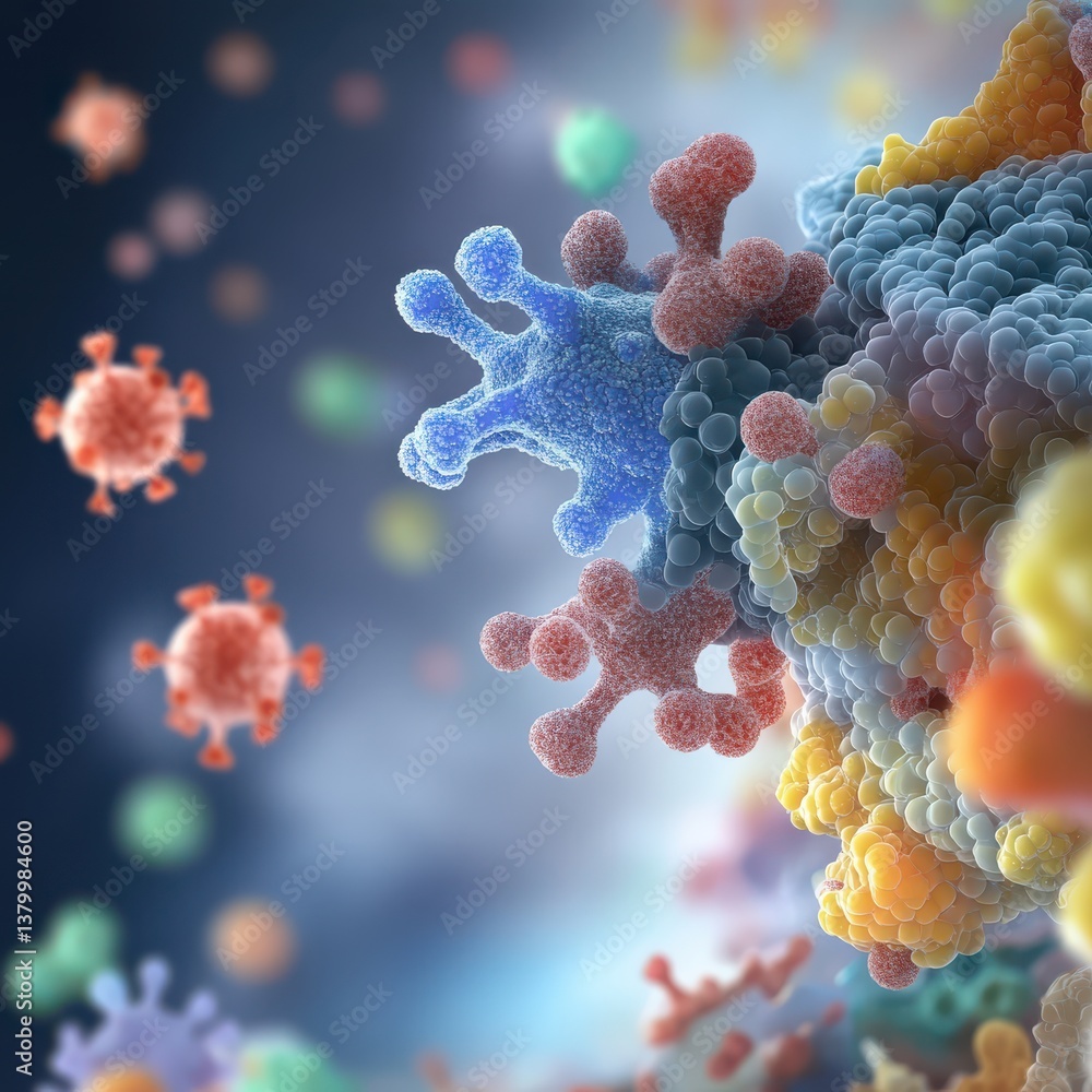 Poster viruses hijacking host cells into gigapixel standard science laboratory infographic medical research