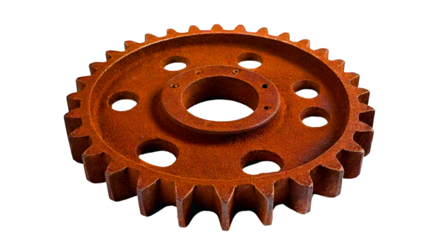 old rusty gear isolated on transparent background - Powered by Adobe