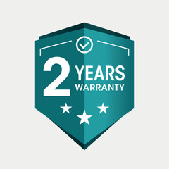 2 Years warranty Badge Sign illustration Vector.