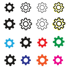 Black settings icon. Cogwheel symbol. Gear wheel vector linear icon for use in any purpose