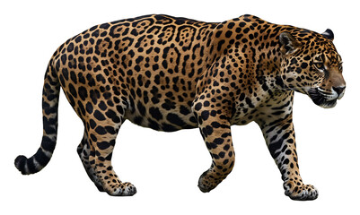 Fototapeta premium 優雅に歩くジャガー 斑点模様