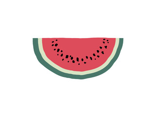 カットしたスイカの手描きイラスト