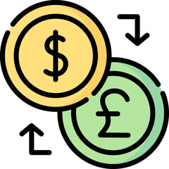 currency exchange Illustration on a white backgr