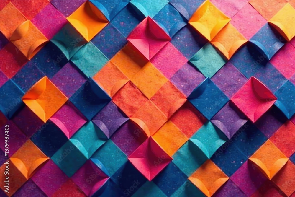 Canvas Prints abstract colorful geometric shapes forming a repeating design , backdrop, visual, curves