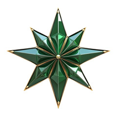 Fototapeta premium Emerald Green Starburst Gold Accents Abstract Design,