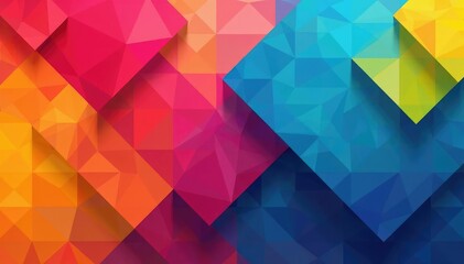 Obraz premium Abstract geometric shapes, vibrant color block design, squares, vibrant