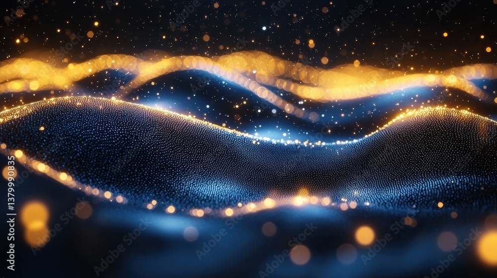 Aufkleber captivating digital abstract background with swirling glowing energy waves and shimmering luminous l