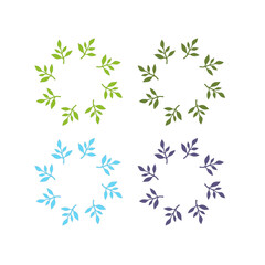 Natural Green Leaves Sign Symbol Logo Vector isolated on White