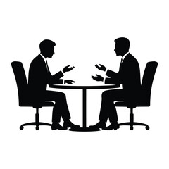 Mediator Silhouette, Vector, Icon, Logo, White Background.