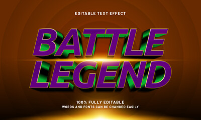 battle legend editable text effect with a hero and super text style