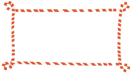 Fototapeta premium red and white line frame template, png border paper sticker for Christmas invitation card decoration