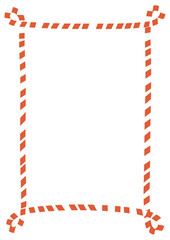 Fototapeta premium red and white line frame template, png border paper sticker for Christmas invitation card decoration