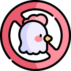 no chicken Illustration on a white background