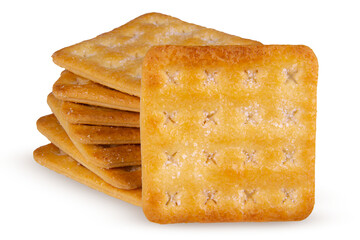 cracker biscuits isolated on white, transparent background. png file