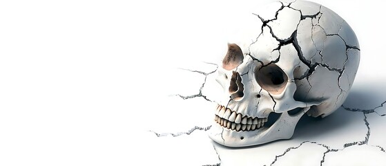 Cracked Skull on Cracked Surface