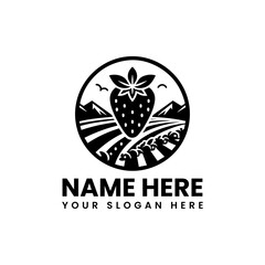 Detailed strawberry silhouette with botanical pattern. Classic modern fruit motif