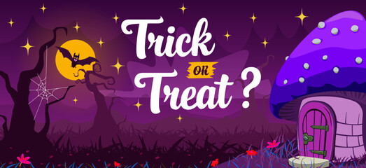 Spooky Halloween Trick or Treat Scene
