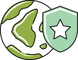 protect the planet Illustration on a white background.