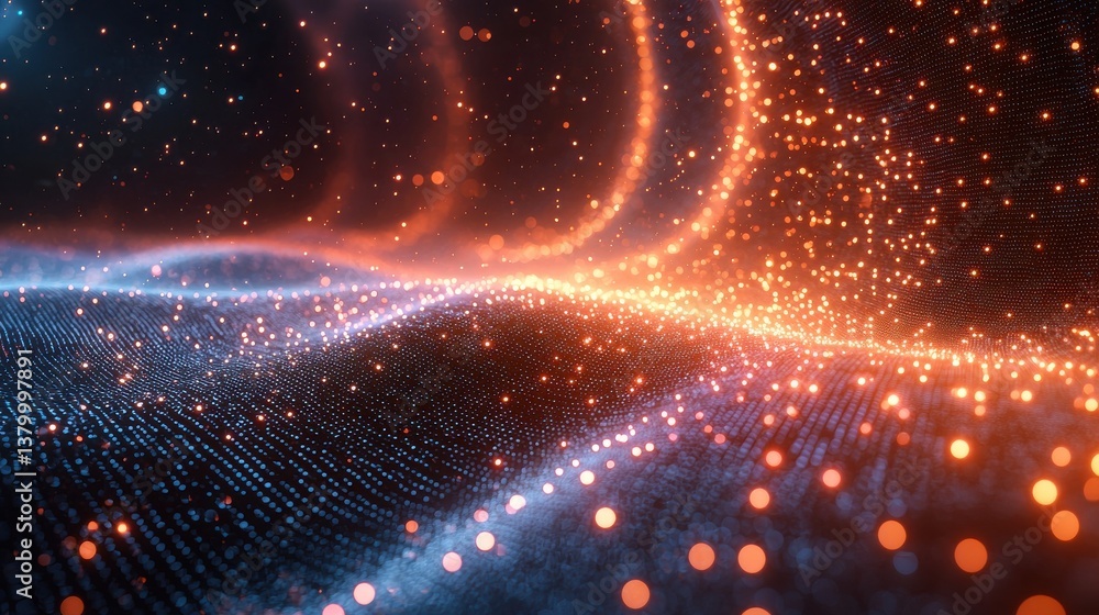 Poster stunning abstract visualization of vibrant cosmic swirls dynamic energy flows and glowing celestial 
