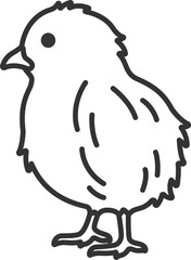 ヒヨコ（線画）のイラスト © R-DESIGN