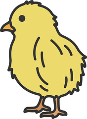 ヒヨコ（線画カラー）のイラスト