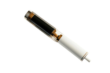 A modern vaping device captures a sleek design on a minimalist white background